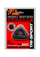 Oxballs Tri-Sport 3 Ring Cock Sling Night Edition Black packaging showcasing the soft silicone blend and three-size rings.