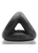 Oxballs Tri-Sport 3 Ring Cock Sling Night Edition Black in soft silicone with a smooth black finish.