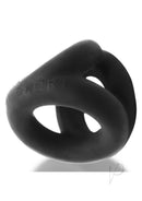 Oxballs Tri-Sport 3 Ring Cock Sling Night Edition Black showcasing the soft silicone design in a sleek black finish.