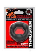 Oxballs Thruster Bulge Lifter Cockring Night Edition Black packaging featuring stretchy silicone design.