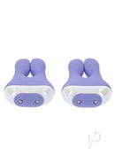 Playboy In A Pinch Nipple Clamps Purple featuring bunny-shaped silicone clamps for pleasurable nipple play.