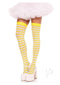 Nylon Stocking W/ Stripe White/yell O/s-1