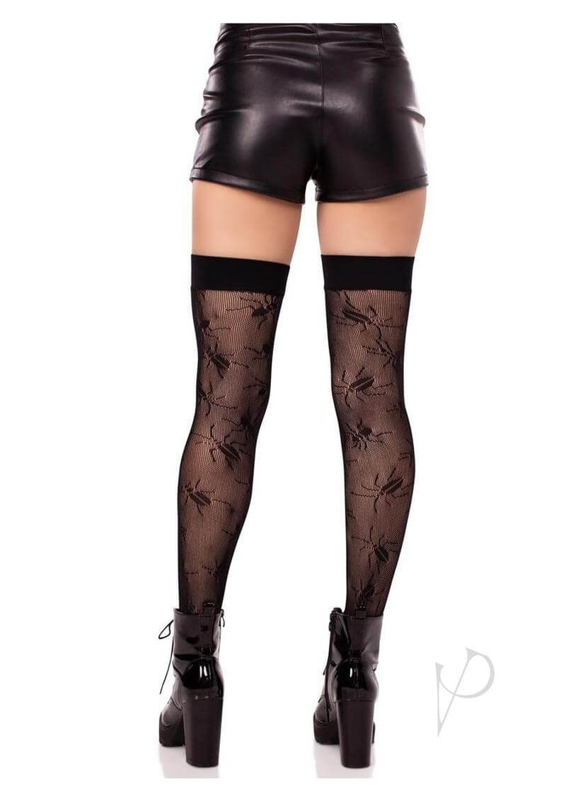 Beetle Net Thigh Highs Black O/s-2