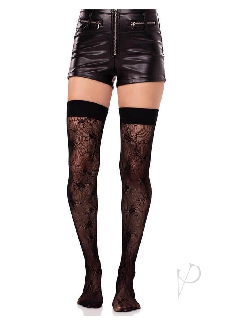 Beetle Net Thigh Highs Black O/s-3