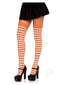 Nylon Stocking W/ Stripe White/oran O/s-1