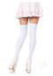 Nylon Stocking W/ Stripe White/l.bl O/s-2
