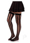 Net And Opaque Striped Thigh Highs Black-3
