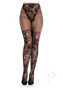 French Cut Dahlia Tights Net Blk Os-0