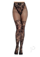 French Cut Dahlia Tights Net Blk Os-3