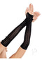 Leg Avenue Sweetheart Striped Keyhole Arm Warmers in black with mini bow accents, perfect for adding elegance and style.