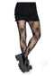 Black Alien Net Tights by Leg Avenue, featuring unique alien skull patterns for a bold fashion statement.