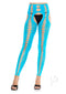 Leg Avenue seamless opaque cut out suspender hose in turquoise, featuring bold cutouts for a sexy and stylish look.