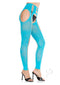 Turquoise Leg Avenue Seamless Opaque Cut Out Suspender Hose showcasing stylish designs and seductive appeal.