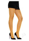 Leg Avenue Eyelet Net Tights in Neon Orange worn with black skirt and heels, stylish and sexy lingerie for any occasion.