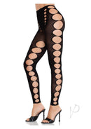 Leg Avenue Seamless Opaque Cut Out Footless Tights in black, featuring bold cut-outs and a stylish design for layering.