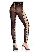 Leg Avenue Seamless Opaque Cut Out Footless Tights Black, featuring bold cut-outs and ultra-soft stretch fabric.