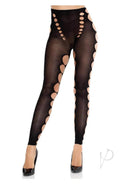 Leg Avenue Seamless Opaque Black Footless Tights with cut-out design, perfect for layering day or night.