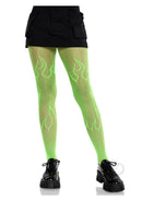 Flame Net Tights. Neon Green O/s-0