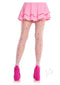 Leg Avenue Rosette Jacquard Spandex Sheer Tights featured with a flared pink skirt and pink high heels.