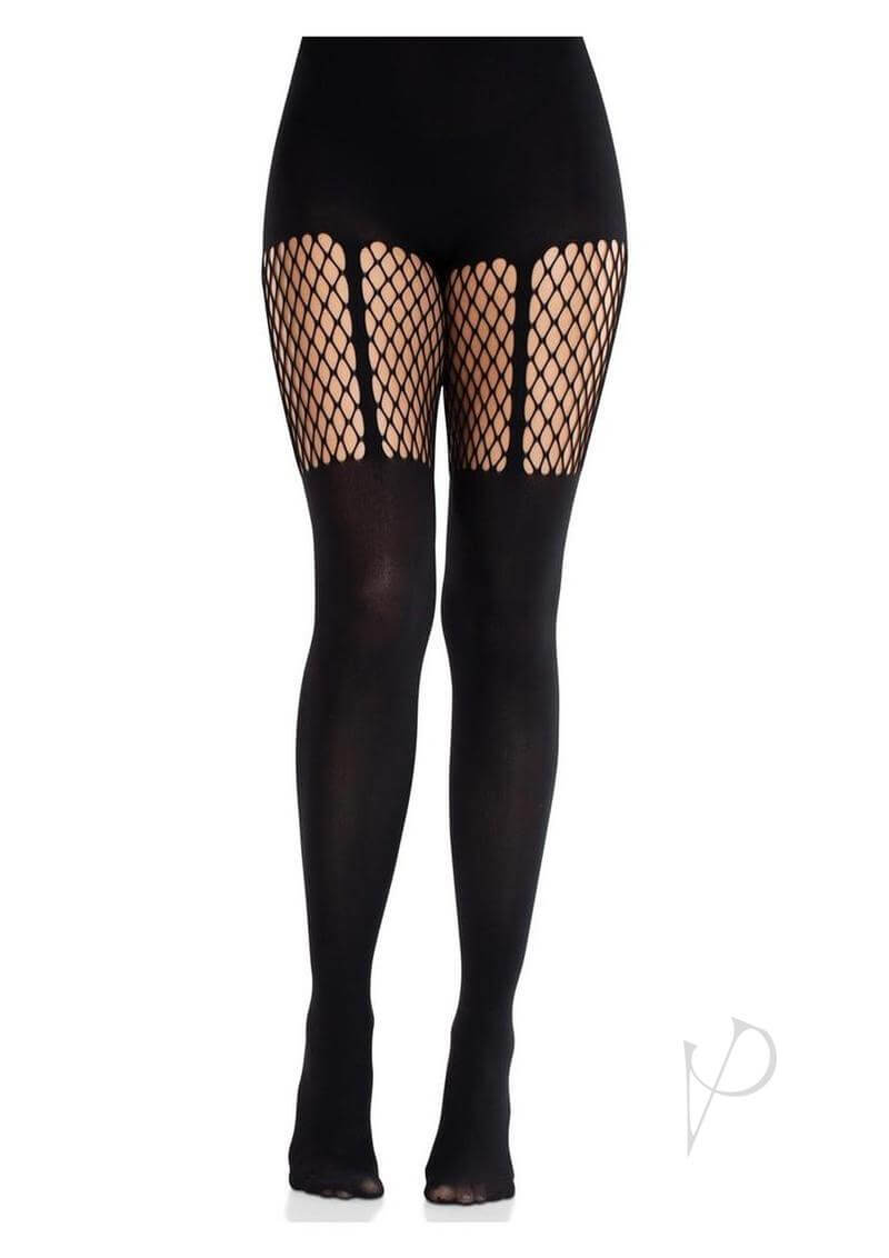 Seamles Opaque Garter Illusion Tight Blk-3