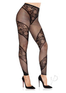 Lace And Net Illusion Footless Tights Bl-1