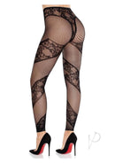 Lace And Net Illusion Footless Tights Bl-2