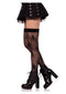 Dotted Net Skull Thigh Highs Black O/s-1