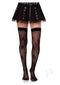 Dotted Net Skull Thigh Highs Black O/s-3
