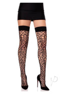 Fractured Net Thigh Highs Black O/s-0