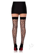 Fractured Net Thigh Highs Black O/s-2