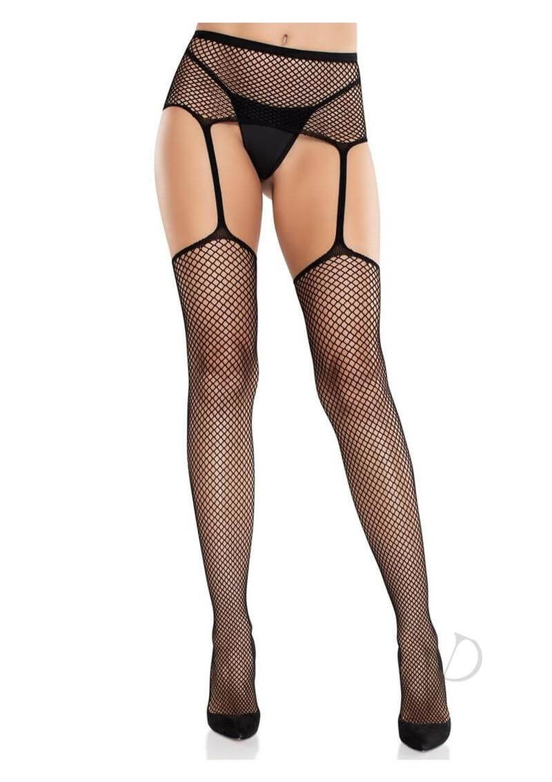 Leg Avenue Sinful Fishnet Stockings with Cross Backseam, stylish and sexy lingerie for special occasions.