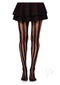 Net And Opaque Striped Tights Black O/s-3