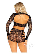 Cut-out Lace Romper With Attached Shrug-2