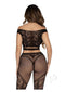 Net Lace Shoulder Foot Tight 2pc Blk Os-2