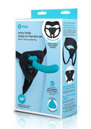 B-Vibe Everybody Strap On Harness with 6 Inch Peg Teal complete set for inclusive and comfortable use.