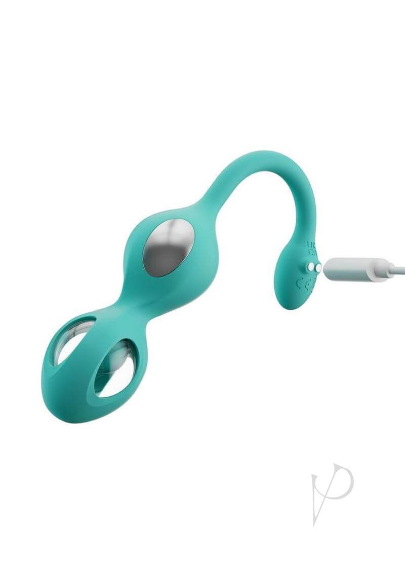 Close-up of the Honey Play Box Elektra E stim Kegel Trainer Set in teal color, designed for pelvic floor health and wellness.