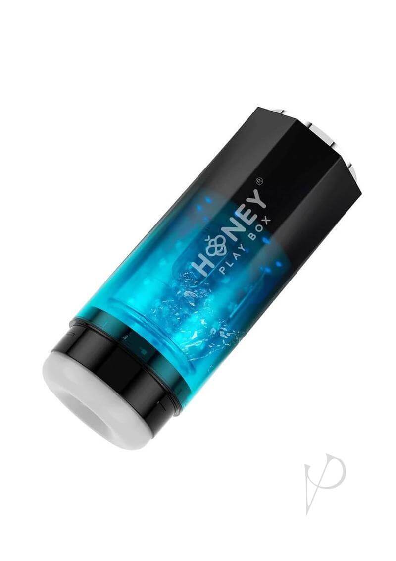 Adrian Water Spa Rotating Male Masturbator by Honey Play Box displayed with blue water effects.