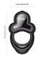 Honey Play Box Anello App Control Cock Ring Black with measurement details and dual-ring design.