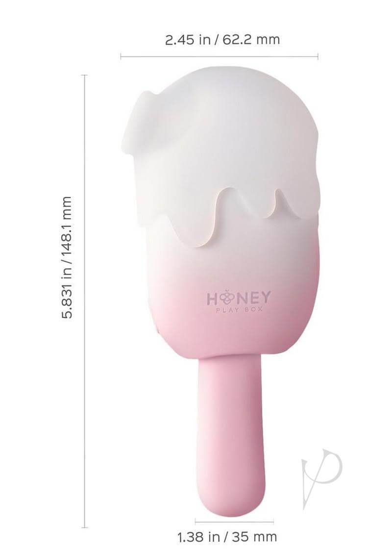 Bite Me Cream Pop Stimulator By Honey Play Box ice pop vibrator dimensions and design