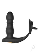 Cyrus App Controlled Thrusting Prostate Massager Black, featuring a sleek design and flexible cock ring for enhanced pleasure.