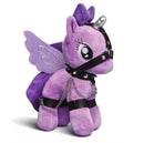 Master Series Bondage Pony Purple with purple body, silver horn, wings, and faux leather harness.
