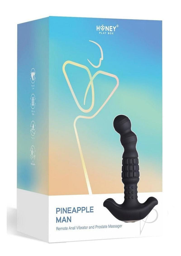 Pineapple Man Remote Anal Vibrator and Prostate Massager packaging design with modern aesthetic.