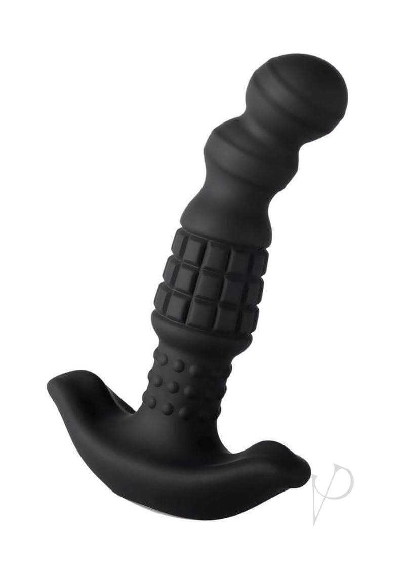 Pineapple Man Remote Anal Vibrator and Prostate Massager in black silicone, designed for intense anal play.