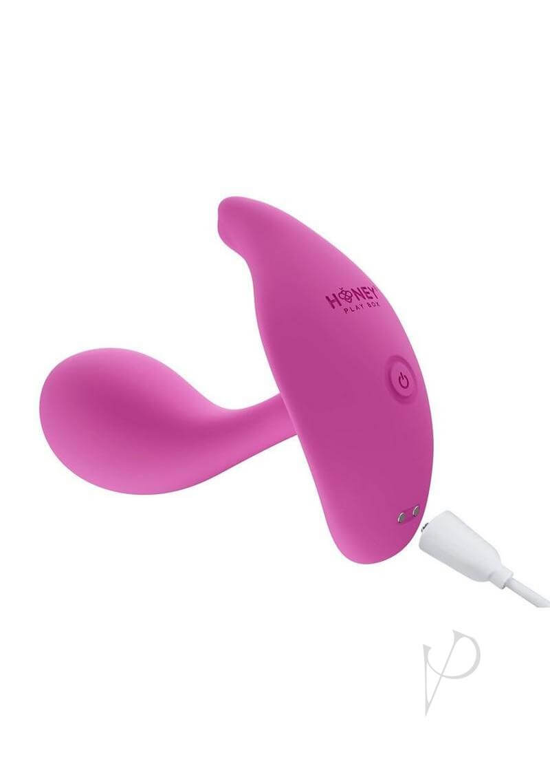 Oly 2 App Enabled Wearable Vibrator Pink by Honey Play Box, a sleek dual-action vibrator for hands-free pleasure.