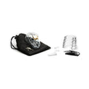CB-X Mr Stubb Clear Male Chastity Cage with accessories including a pouch and keys.
