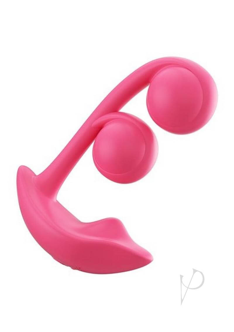 Melody Wearable Dual Vibrator by Honey Play Box in vibrant pink, designed for hands-free pleasure and discreet use.