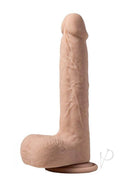 Luis App Controlled Thrusting Dildo 8.5 inches Tan on a suction cup base for stability and pleasure.