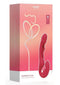 Harmony Duo App Controlled Strapless Strap on Vibrator packaging displayed with elegant design and modern colors.