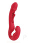 Harmony Duo App Controlled Strapless Strap on Vibrator in red color, with dual stimulation features for couples.