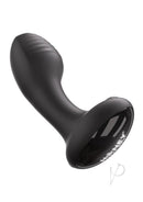 Honey Play Box Frenzy App Control Rotating Butt Plug Black side view with ribbed texture and bulb shape